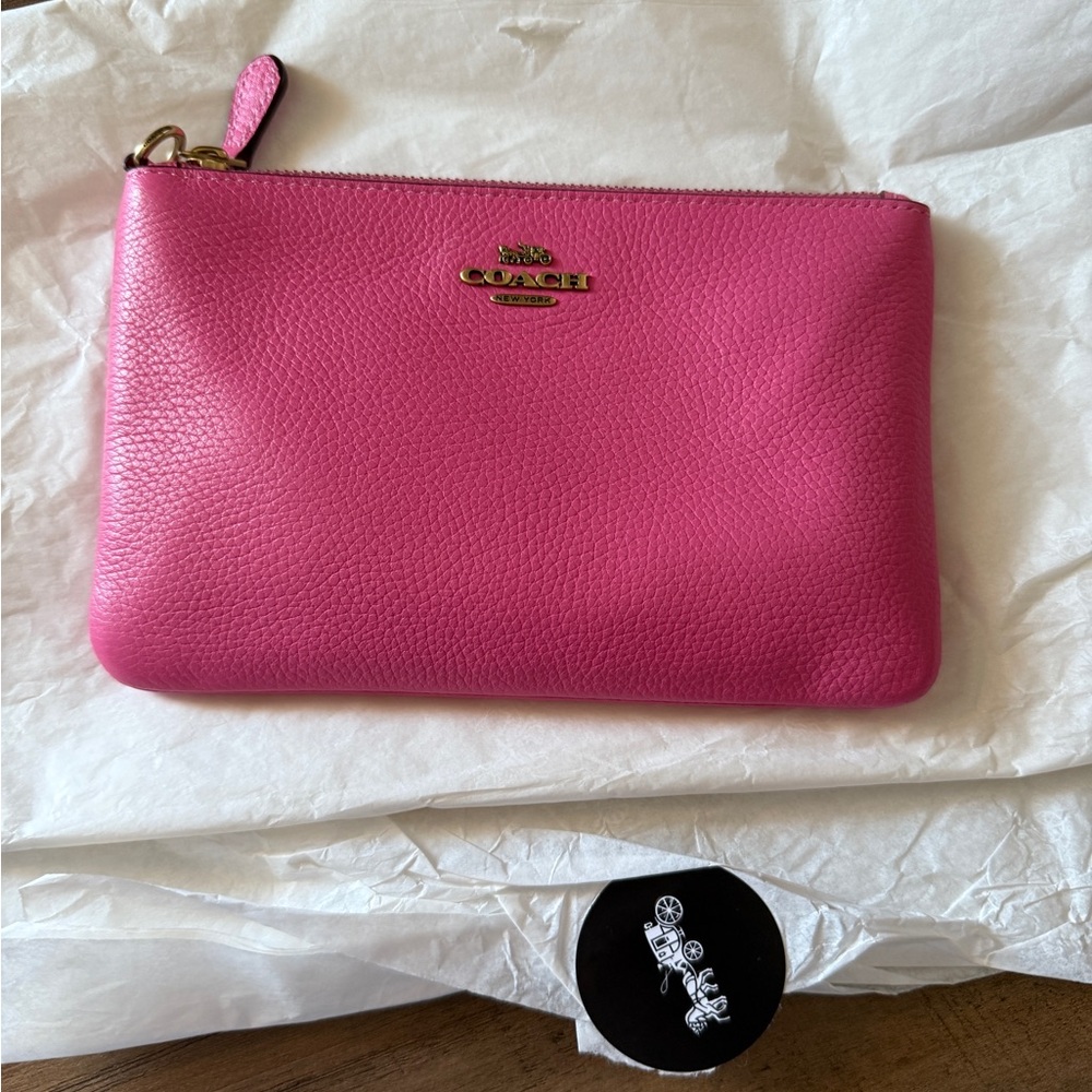 Coach Pink Leather Clutch Petunia